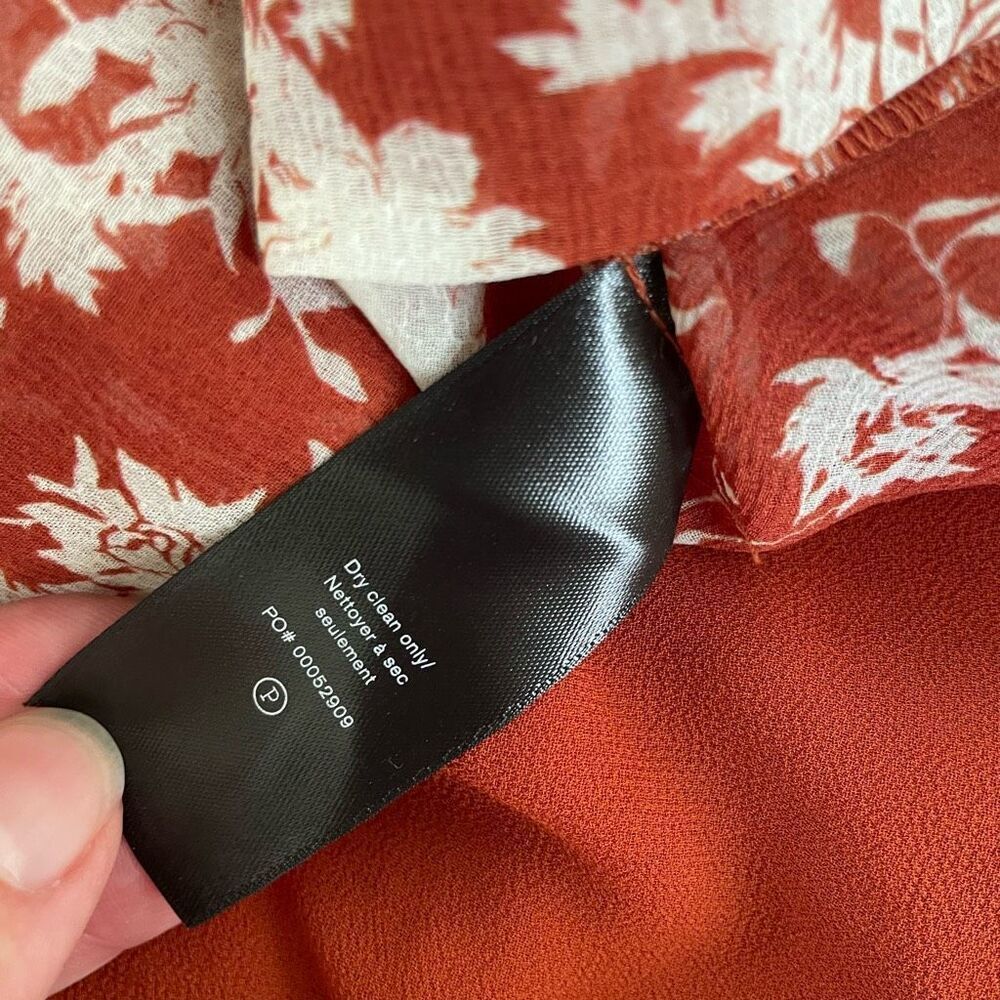NWOT Rag & Bone Elysse Midi Dress Rust Floral Chiffon $495 XS - Picture 10 of 10